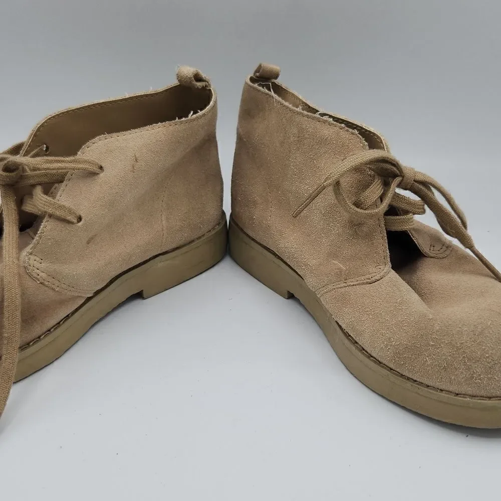 Janie and Jack Suede Lace-up Camel Booties